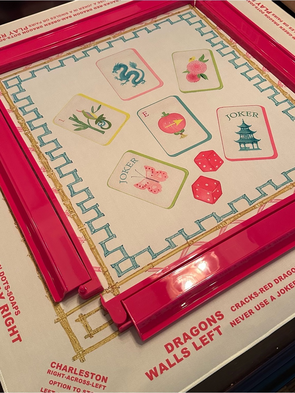 Mahjong Classic Home mat and dark pink racks NEW - Picture 5 of 11